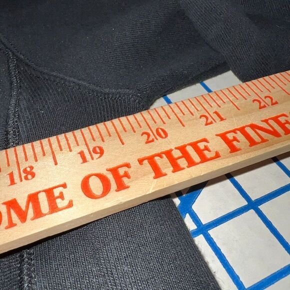 Vtg Champion Reverse Weave Hoodie Size Small Puff Embroidery Black Pullover - Picture 6 of 7